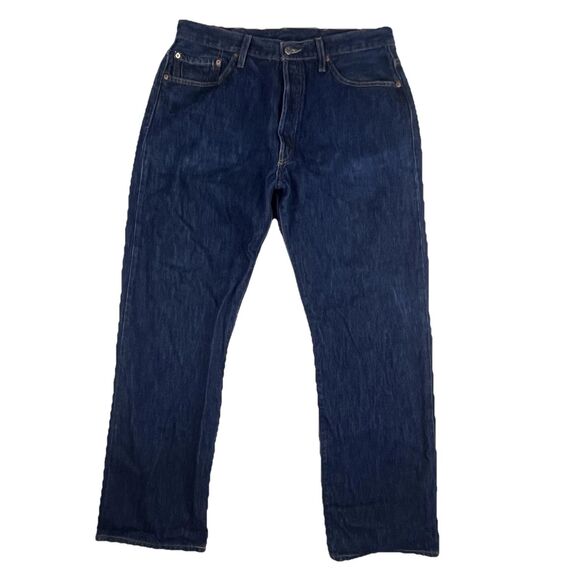 Vintage Y2K Levis 501 Jeans Mens‎ Size 38x32 Original Fit Straight Leg Dark Wash - Picture 1 of 8